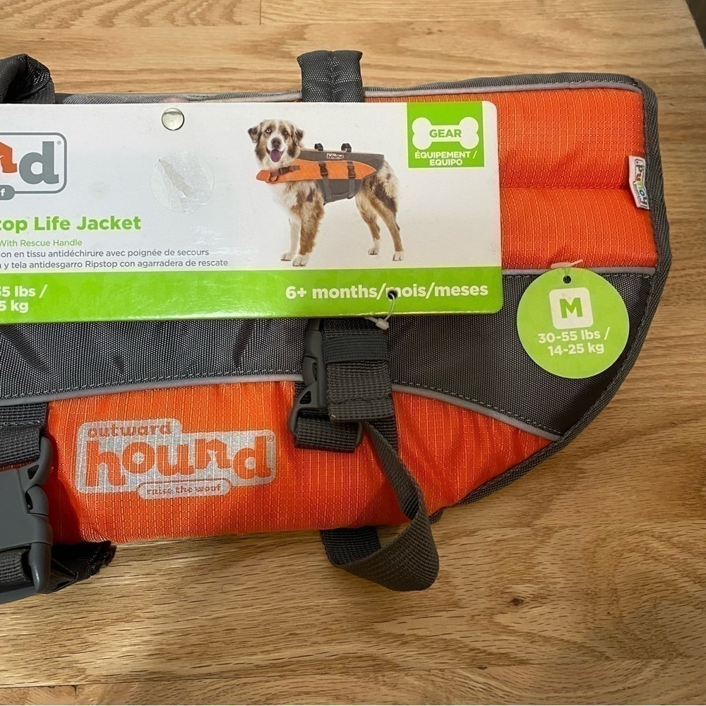 Outward Hound Dog Life Vest Medium NWT 30-55 lb Orange - Picture 3 of 4